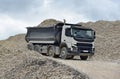 A large dump truck in operation at a quarry Royalty Free Stock Photo
