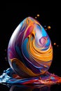 A large Easter egg covered with a lot of colorful colors Royalty Free Stock Photo