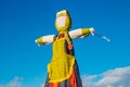Large effigy Maslenitsa in the form of a woman in traditional Russian dress Royalty Free Stock Photo