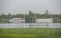 Large egyptian river cruise dahabeya boats moored on Nile Royalty Free Stock Photo