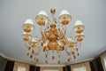 Large elegant and classic chandelier in the interior