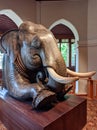 Large elephant sculpture in the museum