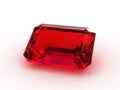 Large emerald cut ruby gemstone Royalty Free Stock Photo