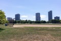 Baseball Park and a Green Grass Field in Lincoln Park Chicago during the Summer Royalty Free Stock Photo