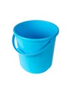 A large empty blue bucket isolated on a white background Royalty Free Stock Photo