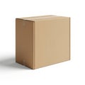 A large, empty cardboard box with a simple design and a white background Royalty Free Stock Photo