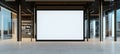 Large Empty Digital Billboard Mockup Ad Space Display in Modern Shopping Mall with Bright Lighting Royalty Free Stock Photo