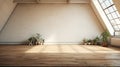 A large empty loft-style room with indoor plants Royalty Free Stock Photo