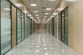 Large empty office corridor interior