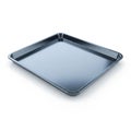 A large, empty, rectangular, black metal baking tray with a shiny finish Royalty Free Stock Photo
