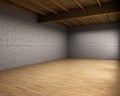 Large empty room with concrete walls.