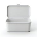 A large, empty, stainless steel food storage container with a lid Royalty Free Stock Photo