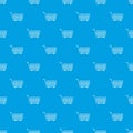 Large empty supermarket cart pattern seamless blue Royalty Free Stock Photo