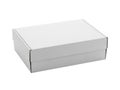 A large, empty, white cardboard box with a simple, clean design Royalty Free Stock Photo
