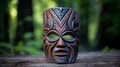 Exquisite Tiki Mask: Traditional Maori Art With Intricate Details Royalty Free Stock Photo