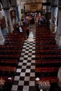 Church Interior with chairs and altar and tabernacle Royalty Free Stock Photo