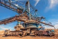 Large excavator machine in the mine Royalty Free Stock Photo