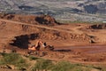 Large excavator at work in one of the mining lignite Royalty Free Stock Photo