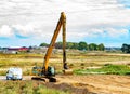 Large Excavator working at a construction site