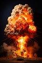 a large explosion with smoke and sparks Royalty Free Stock Photo