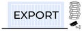 Export container storage alongside financial growth, legal protection, and monitoring systems Royalty Free Stock Photo