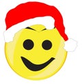 Father Christmas Smile Face Button Isolated