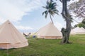 Large family camping tents for rent along East Coast Park in Singapore. Glamping is a popular leisure activity in Singapore,