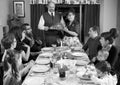 Large Retro Family Thanksgiving Dinner Turkey Royalty Free Stock Photo