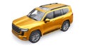 Large family seven-seater premium SUV on a white isolated background. 3d illustration. Royalty Free Stock Photo
