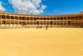 The large and famous Ronda Bull ring in historic fortress town. The classic bullring, Plaza de Toros, is still used today. Ronda,