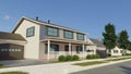 Large fancy house in a high income neighborhood. Suburban real estate investment. Digital 3D render