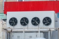Large fans on the wall of the building Royalty Free Stock Photo
