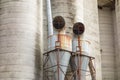 Large farm industrial silos