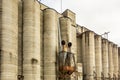 Large farm industrial silos Royalty Free Stock Photo