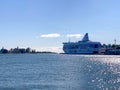 A large Ferry in the Harbour of Helsinki in Finland