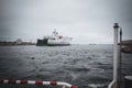 Large ferry leaves the port of Rostock