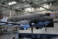 Large fighter plane hanging from rafters, National WWII Museum, New Orleans, 2016