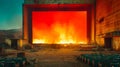 A large fire burning in an empty building Royalty Free Stock Photo