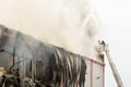 Large fire disaster in a warehouse Royalty Free Stock Photo