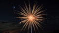 Bright golden fireworks exploding in the night sky Royalty Free Stock Photo