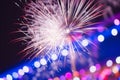 Large fireworks colourful festive celebrate dark event exploding glow party new year atmosphere illuminated sparks