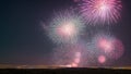 A Large Fireworks Is Lit Up The Sky