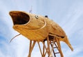 Large fish observatory made of reeds