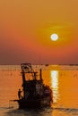 Large fishing boat going out for a sunset cruise Royalty Free Stock Photo