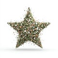 Exploding Star Formed from Small Camouflage Patterned Star Shapes Against a White Background Royalty Free Stock Photo