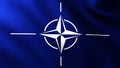 Large Flag of NATO fullscreen background in the wind Royalty Free Stock Photo