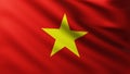 Large Flag of Vietnam background in the wind