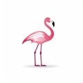 Minimalist Pink Flamingo Logo Design - Vector Illustration Royalty Free Stock Photo