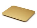 A large, flat, gold-colored metal sheet isolated on a white background isolated on white background Royalty Free Stock Photo