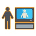 Large Flat TV icon or sign